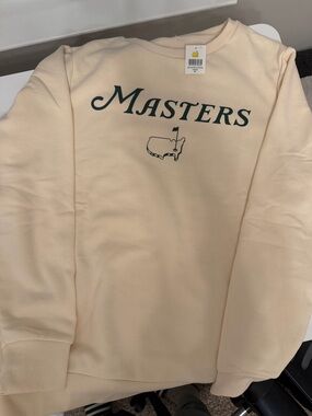 Masters Cream Sweatshirt with Dark Green Logo